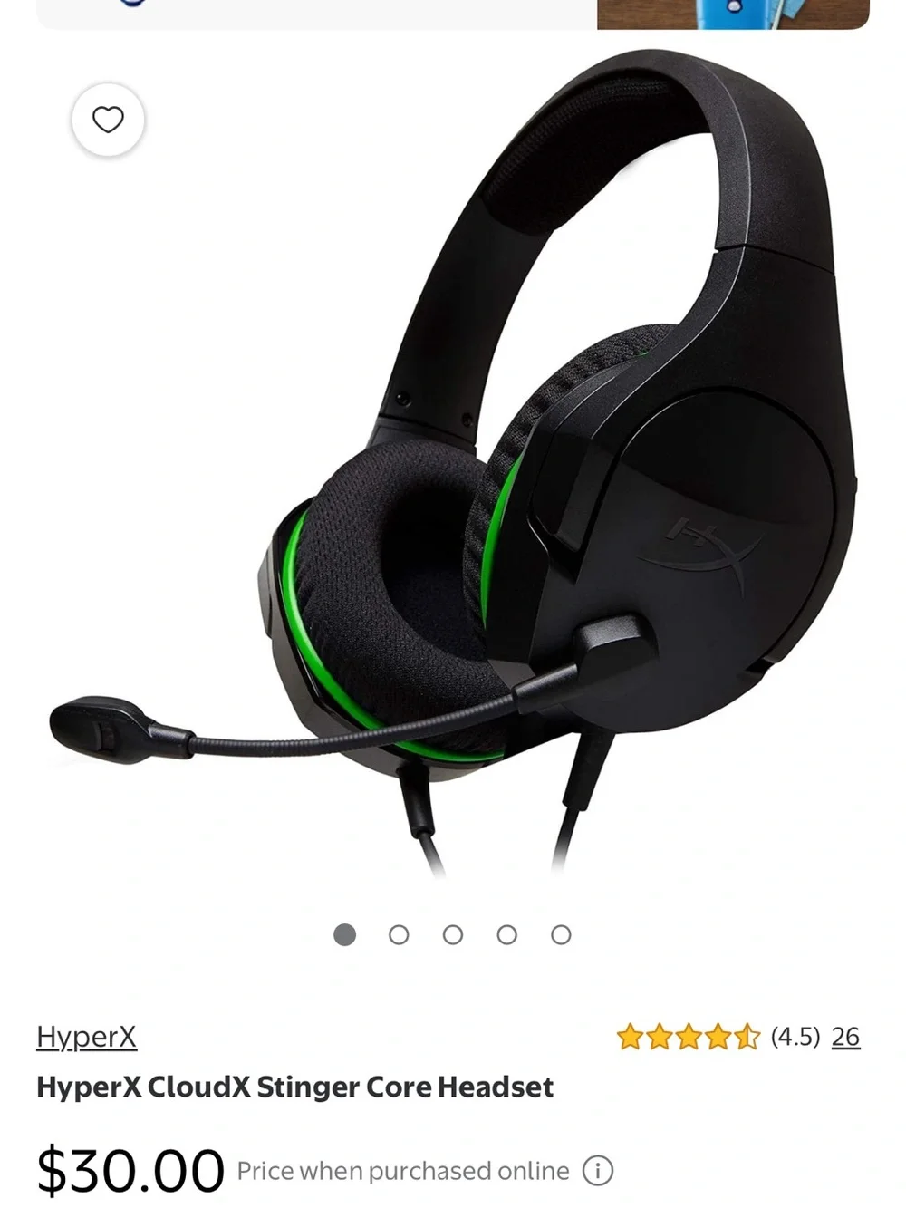 HyperX Black and Green Wired Over-Ear Headset with Mic